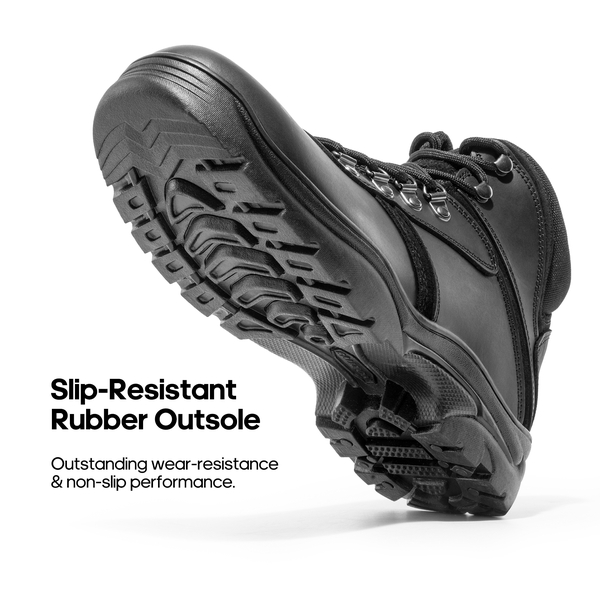 Men's Quality Leather Waterproof Hiking Boots - BLACK - 2